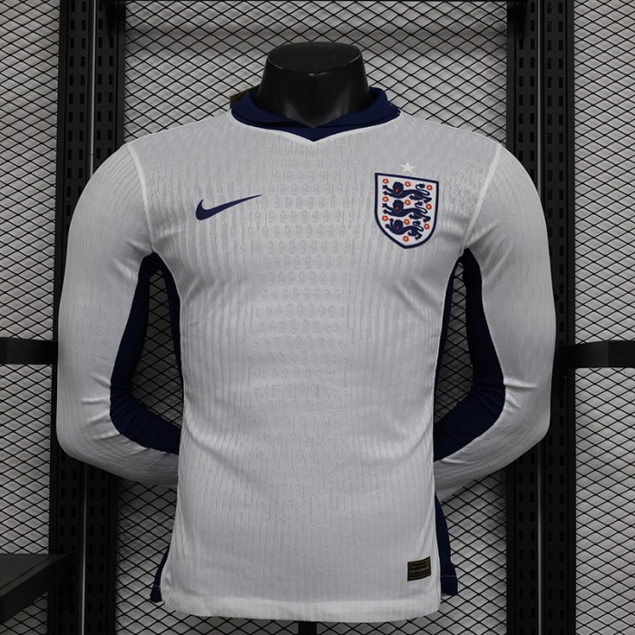 2024 England Home White Jersey Kit Long sleeve (Player Version)-4104252