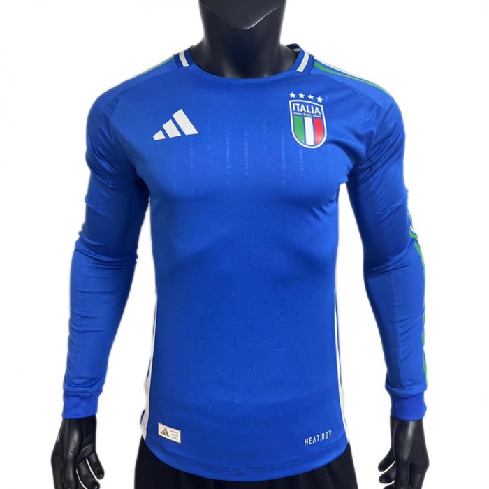 2024 Italy Home Blue Jersey Kit Long sleeve (Player Version)-9258532