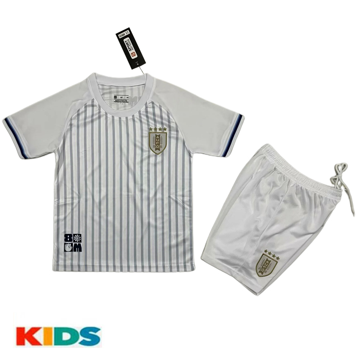 2024 Kids Uruguay Away Kids White Jersey Kit short sleeve (Shirt + Short)-8864113