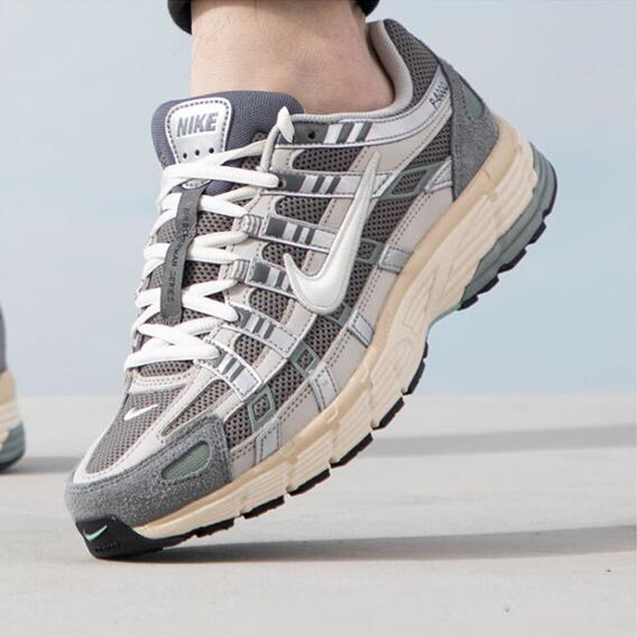 Wmns P-6000 Low Flat Pewter Running Shoes-Gray/White-7166279
