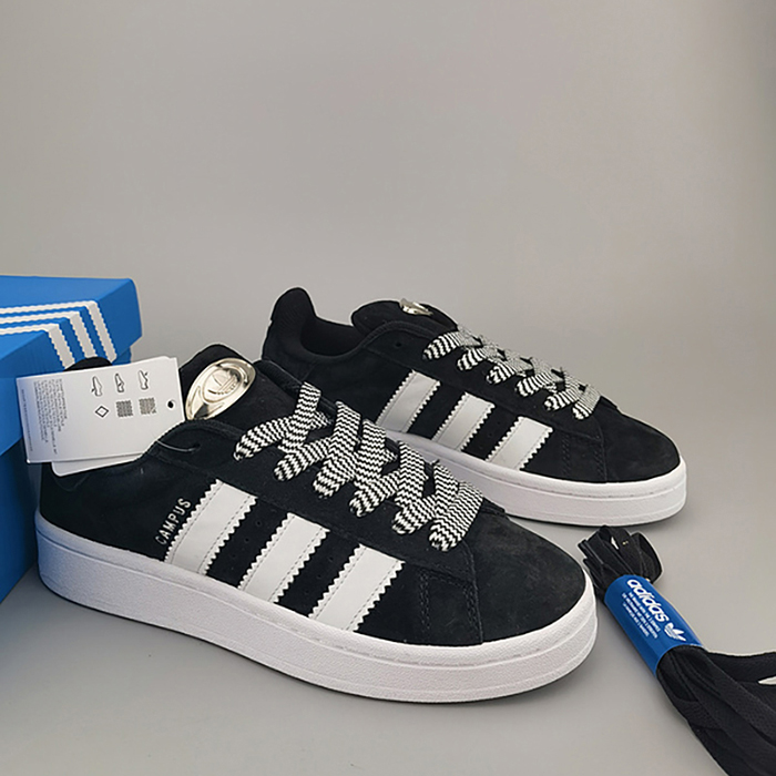 Campus 00s Core Black Running Shoes-Black/White-6532729