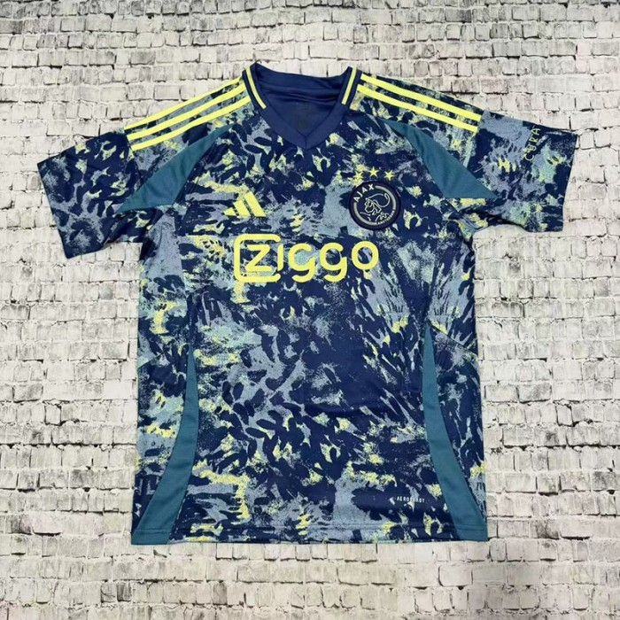 24/25 Ajax Away Navy Blue Yellow Jersey Version Short Sleeve-6540269