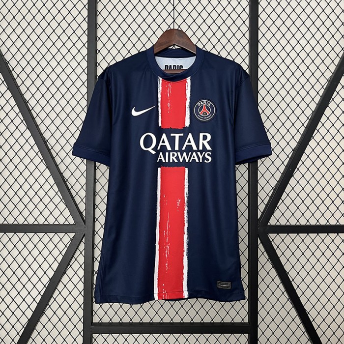 24/25 Paris Saint-Germain PSG Home Navy Blue Red Jersey Version Short Sleeve-7974050