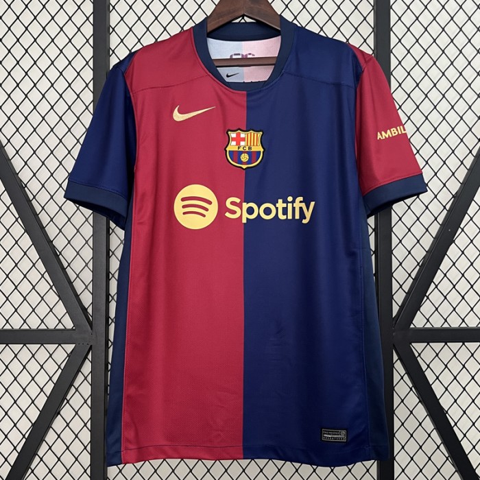 24/25 Barcelona Home Red Blue Jersey Version Short Sleeve-4765372