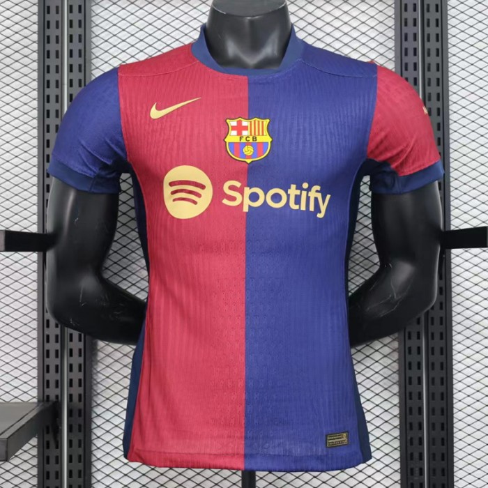 24/25 Barcelona Home Red Blue Jersey Version Short Sleeve (Player Version)-5559760