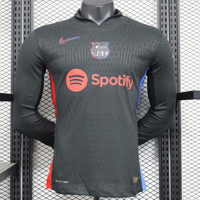 24/25 Barcelona Away Black Jersey Version Long Sleeve (Player Version)-7695344
