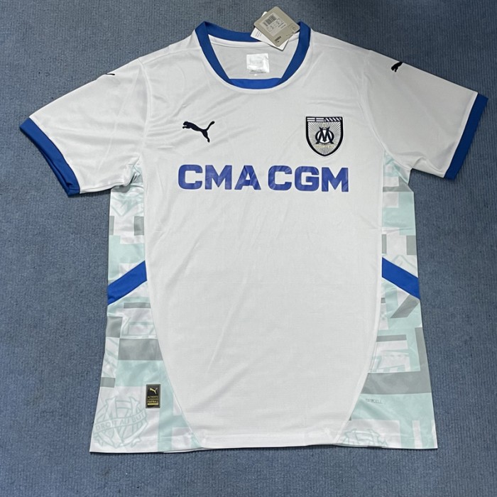 24/25 Marseille Home White Jersey Version Short Sleeve-7635668