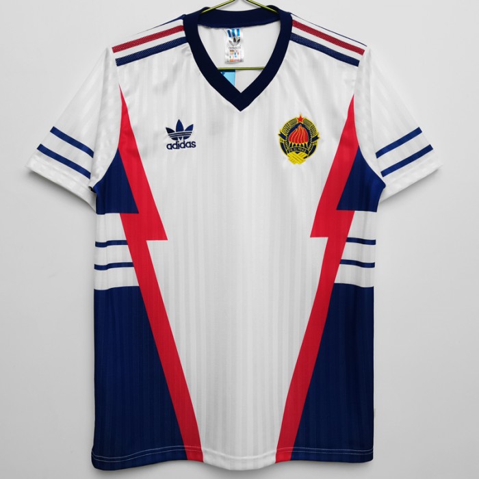 Retro 1990 Yugoslavia Away White Blue Red Jersey Version Short Sleeve-2823109