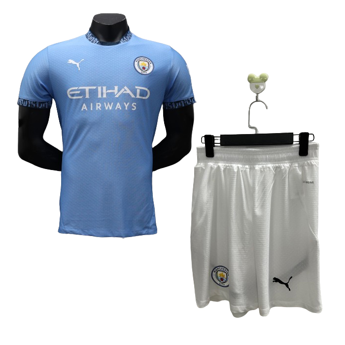 24/25 Manchester City Home Blue Jersey Kit short Sleeve (Shirt + Short) (Player Version)-3888390