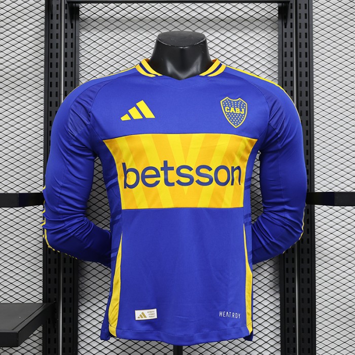 24/25 Boca Juniors Home Blue Yellow Jersey Kit Long sleeve (Player Version)-1299640