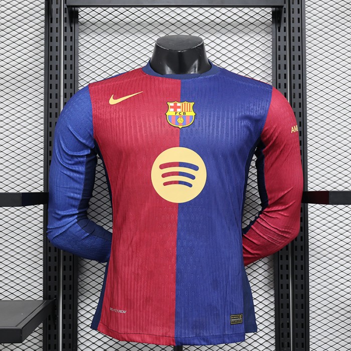 24/25 Barcelona Home Red Blue Jersey Kit Long sleeve (Player Version)-5371590