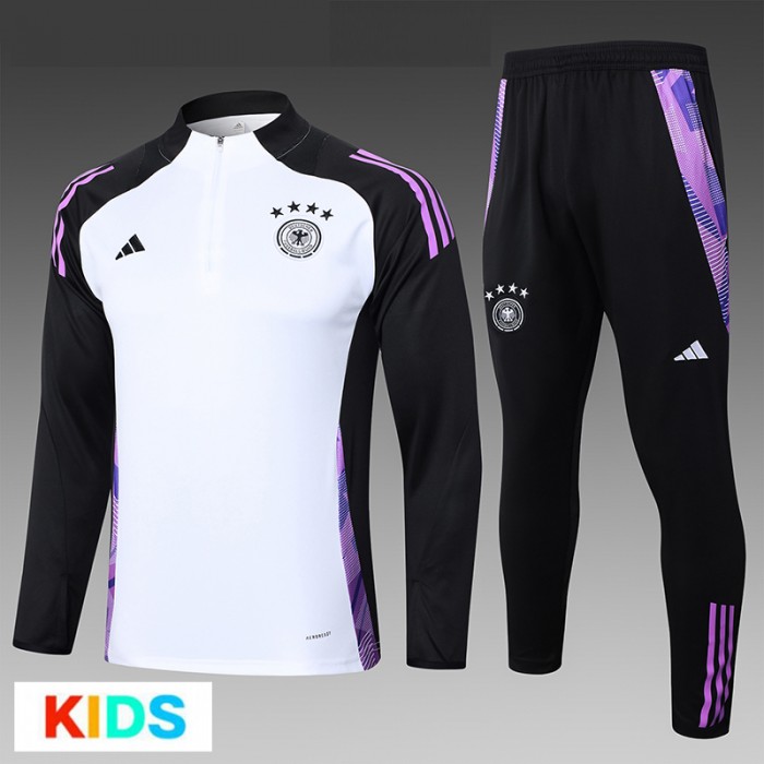 2024 Kids Germany White Kids Edition Classic Jacket Training Suit (Top+Pant)-5609730