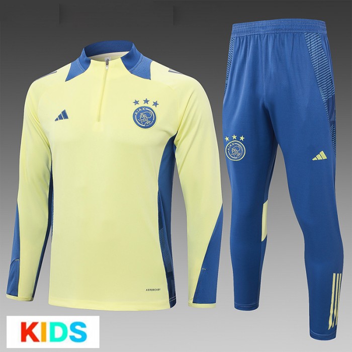 24/25 Kids Ajax Yellow Kids Edition Classic Jacket Training Suit (Top+Pant)-7084236