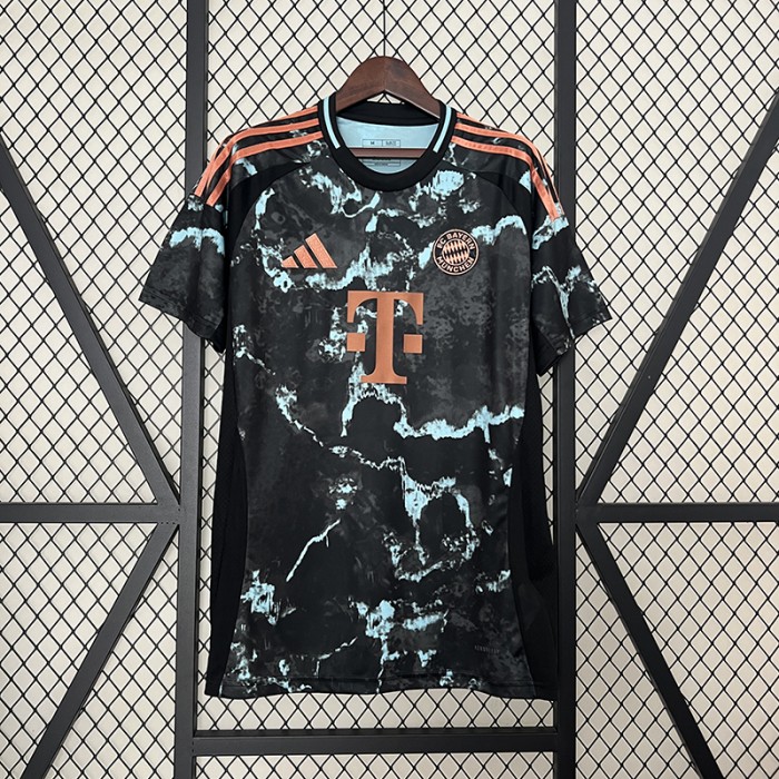 24/25 Bayern Munich Away Black Blue Jersey Kit short sleeve-6136455