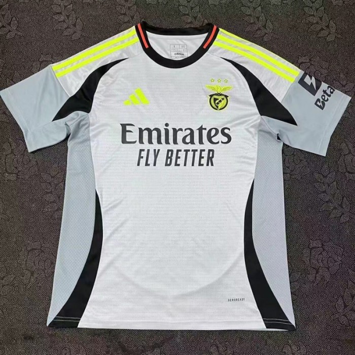 24/25 Benfica Second Away White Gray Jersey Version Short Sleeve-251150