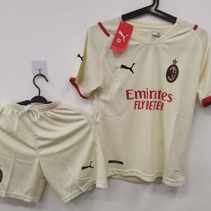 STOCK CLEARANCE [SIZE 26] 22/23 Kids AC Milan Kids Khaki Jersey Kit short sleeve (Shirt + Short)-556355