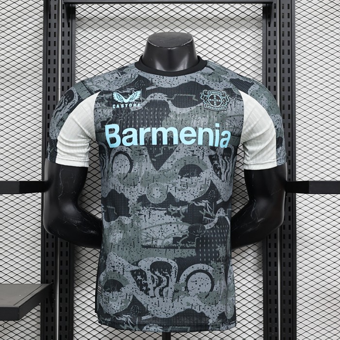 24/25 Leverkusen Second Away Black Gray Jersey Kit short sleeve (Player Version)-4220313