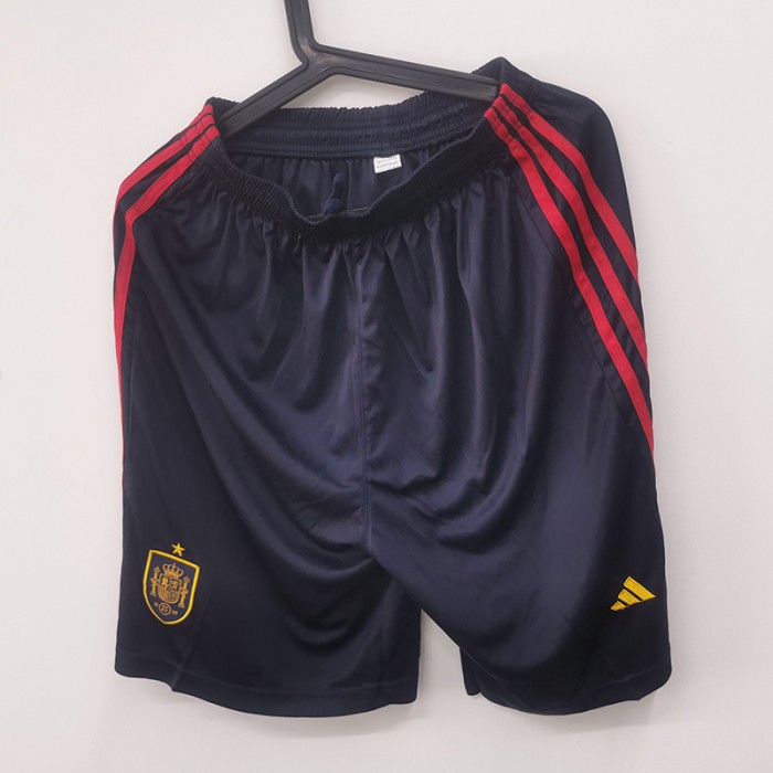 STOCK CLEARANCE [SIZE M] 2022 Spain Home Shorts Navy Blue Shorts Jersey-2960410