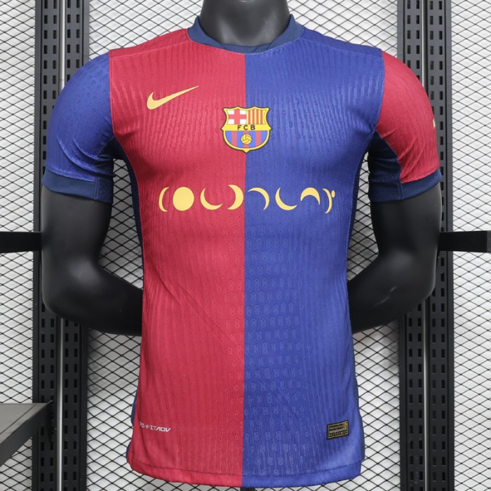 24/25 Barcelona Special Edition Navy Blue Red Jersey Kit short sleeve (Player Version)-7548280