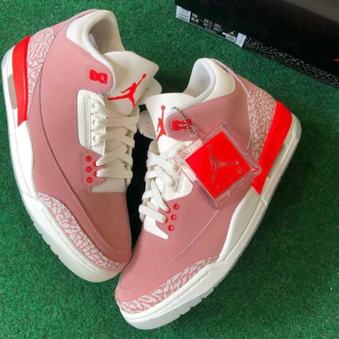 Air Jordan 3 Retro Rust Pink Running Shoes-Pink/White-9630833