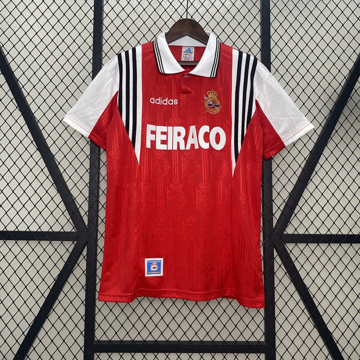 Retro 97/98 Deportivo Away Red White Jersey Version Short Sleeve-9082107