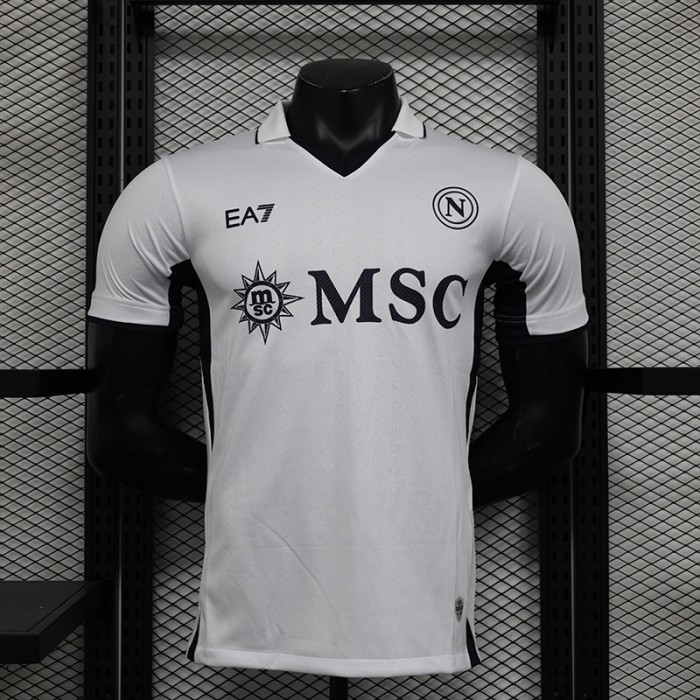 24/25 Napoli Away White Black Jersey Kit Short Sleeve (Player Version)-9762935
