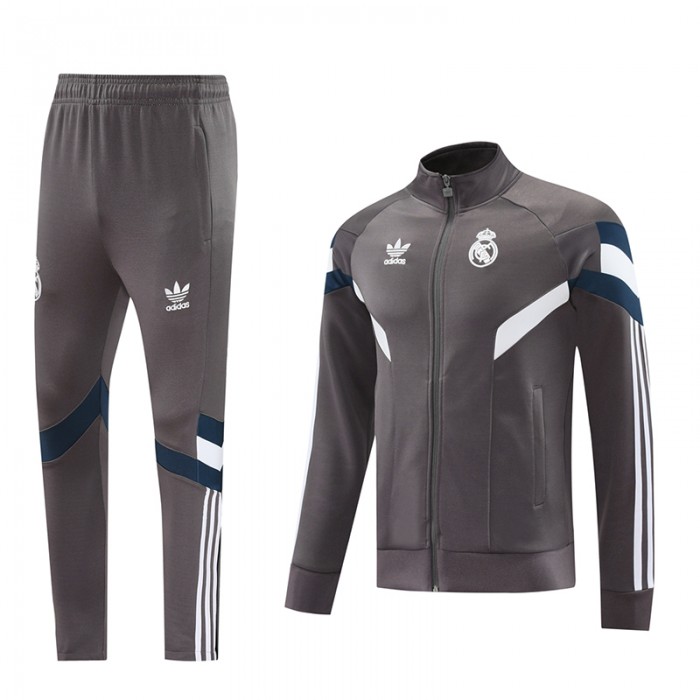 24/25 Real Madrid Gray Edition Classic Jacket Training Suit (Top+Pant)-4557252