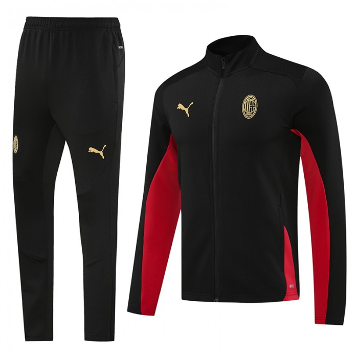 24/25 AC Milan Black Red Edition Classic Jacket Training Suit (Top+Pant)-1338710
