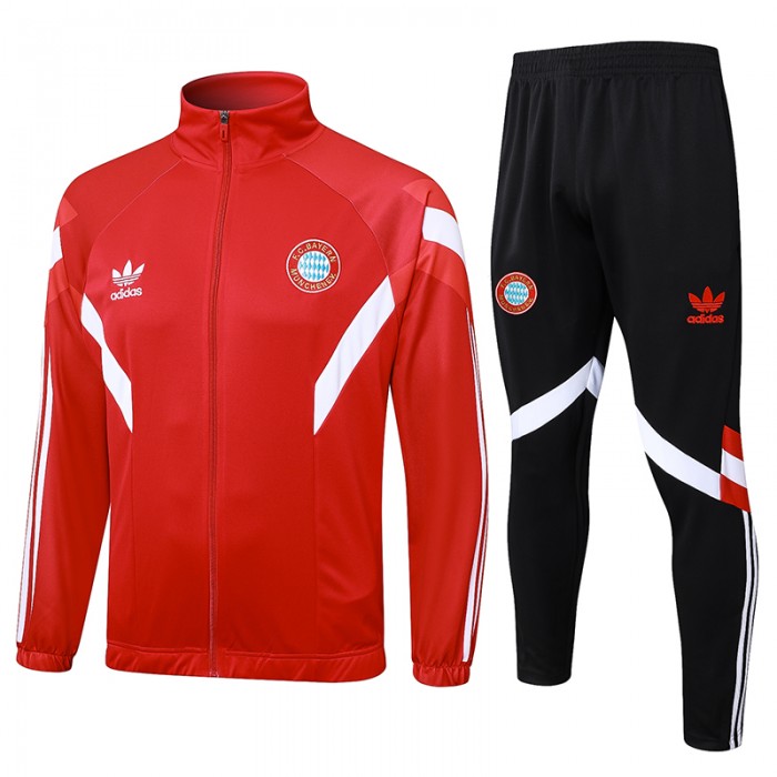 24/25 Bayern Munich Red White Edition Classic Jacket Training Suit (Top+Pant)-7692519
