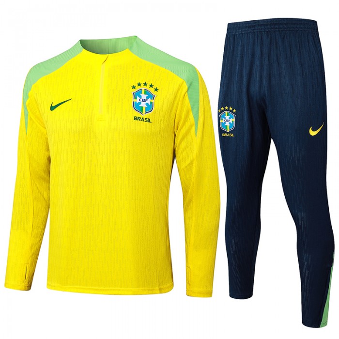 2024 Brazil Yellow Edition Classic Jacket Training Suit (Top+Pant)-4166106