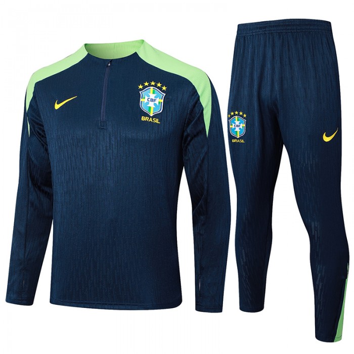 2024 Brazil Navy Blue Edition Classic Jacket Training Suit (Top+Pant)-6338019