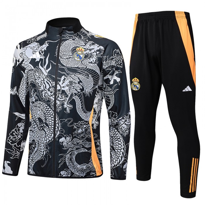 24/25 Real Madrid Black Gray Edition Classic Jacket Training Suit (Top+Pant)-5598802