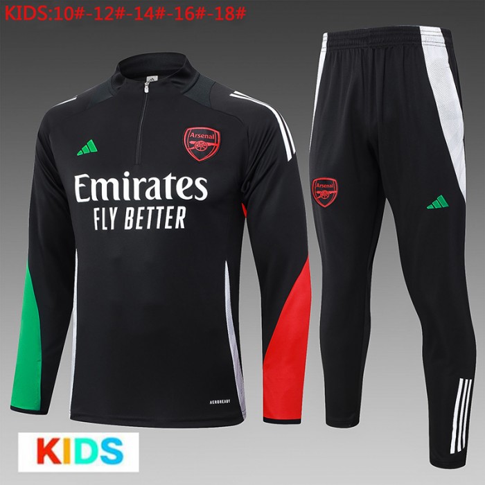 24/25 Kids Arsenal Black Edition Classic Jacket Training Suit (Top+Pant)-9055546