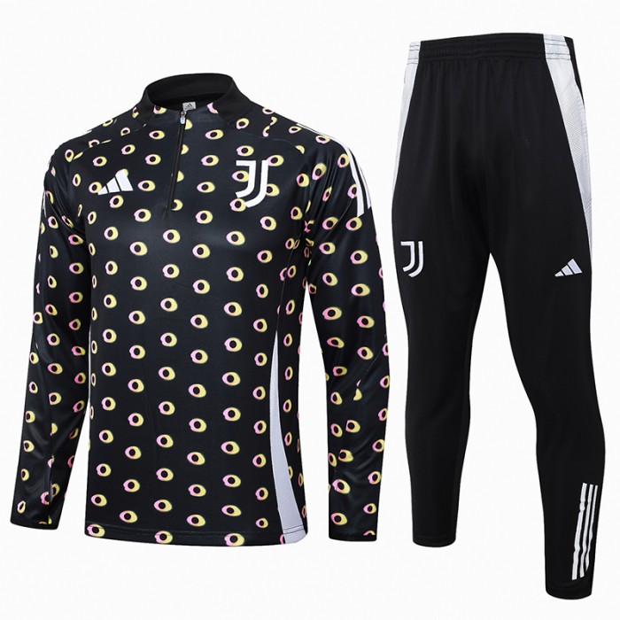 24/25 Juventus Black White Edition Classic Jacket Training Suit (Top+Pant)-9401822