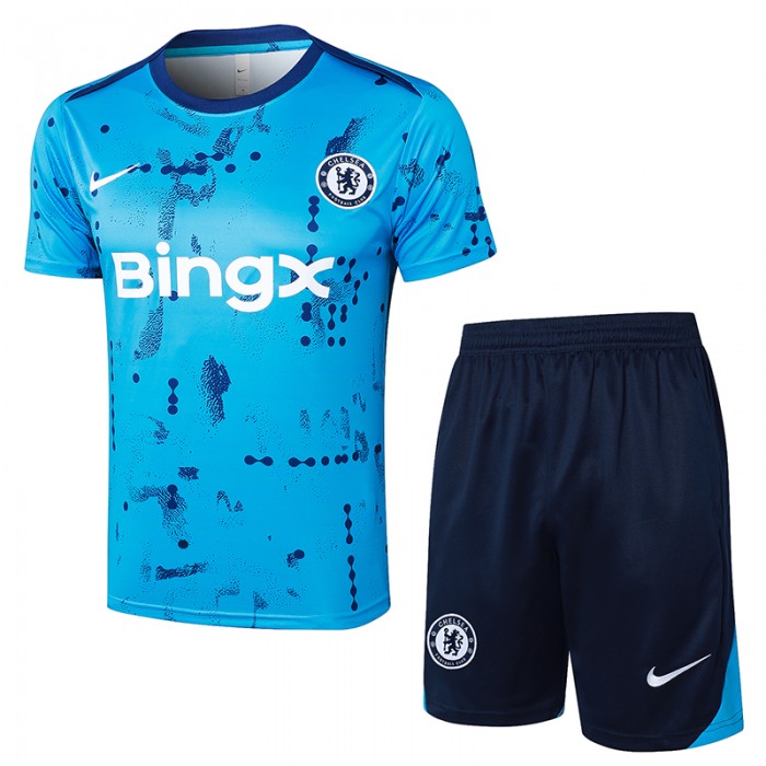 24/25 Chelsea Training Blue Jersey Kit short Sleeve (Shirt + Short)-1503105