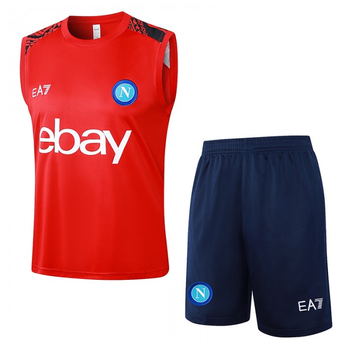 24/25 Napoli Red Training jersey Kit Sleeveless Vest (Vest + Short)-626273