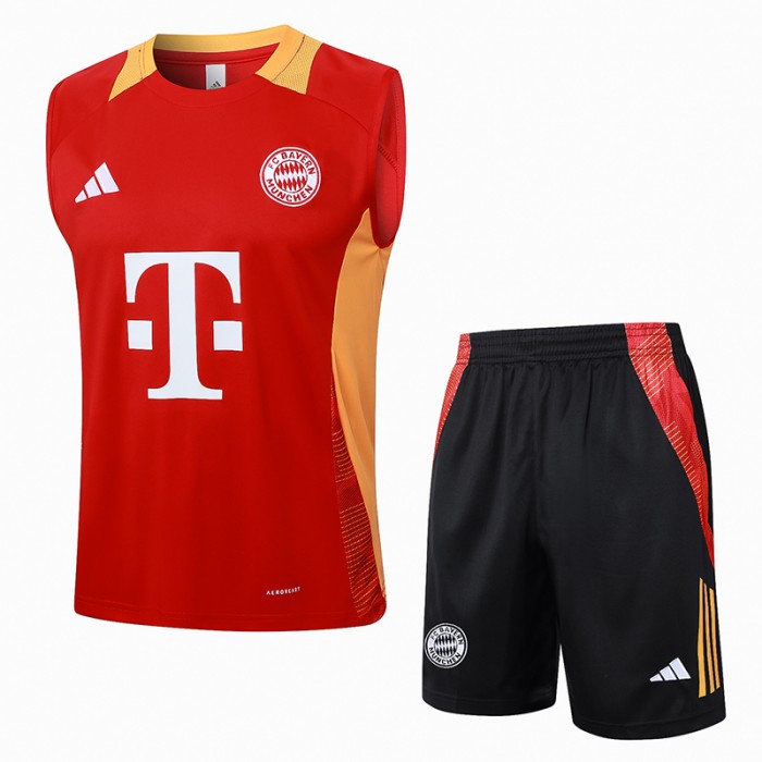 24/25 Bayern Munich Red Training jersey Kit Sleeveless Vest (Vest + Short)-9853075