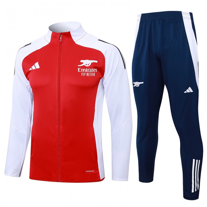 24/25 Arsenal Red White Edition Classic Jacket Training Suit (Top+Pant)-7492396