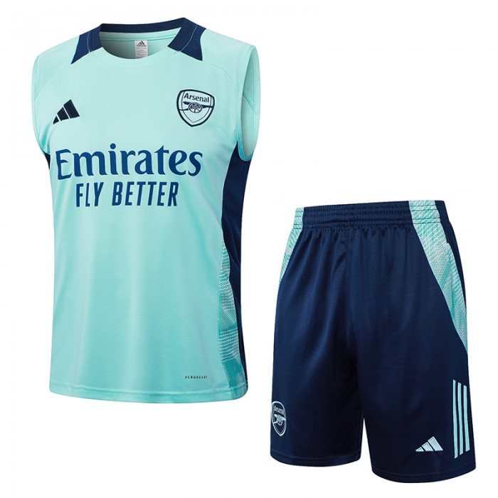 24/25 Arsenal Light Green Training jersey Kit Sleeveless Vest (Vest + Short)-5756527
