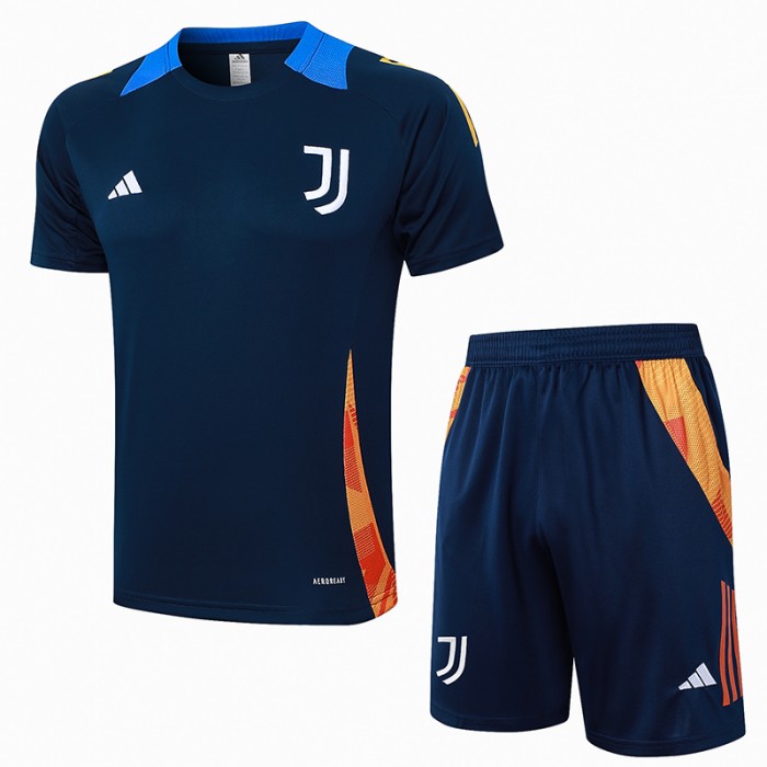 24/25 Juventus Training Navy Blue Jersey Kit short Sleeve (Shirt + Short)-2963114