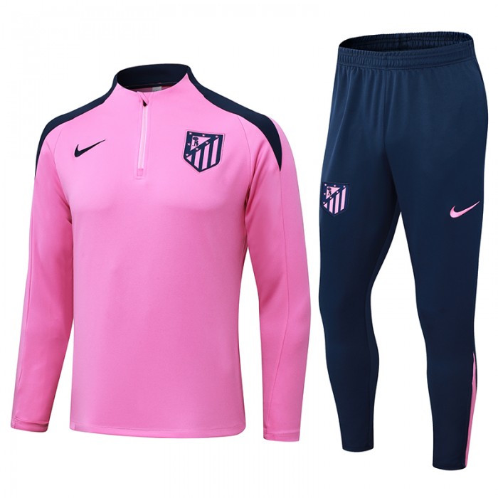 24/25 Atletico Madrid Pink Black Edition Classic Jacket Training Suit (Top+Pant)-8081705