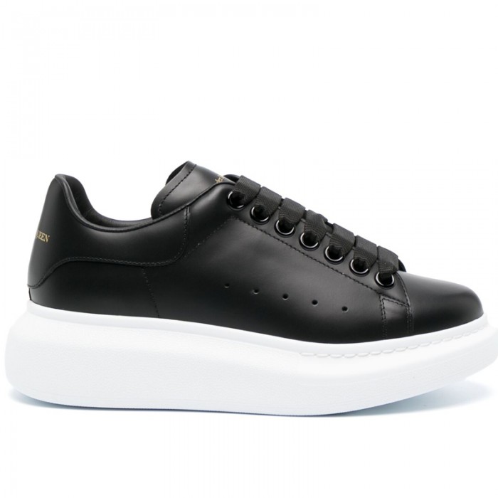 Alexander McQueen Oversized Leather Sneakers Running Shoes-Black/White-4868616