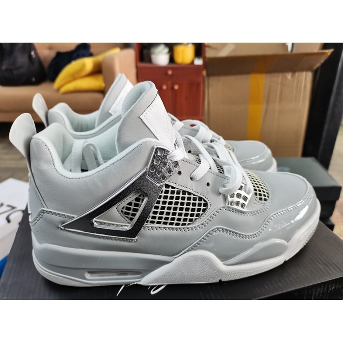 Air Jordan 4 Retro Frozen Moments Running Shoes-Gray/Silver-3605890