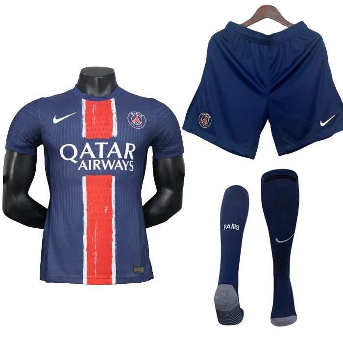 24/25 Paris Saint-Germain PSG Home Navy Blue Jersey Kit short Sleeve (Shirt + Short + Socks) (Player Version)-6070669