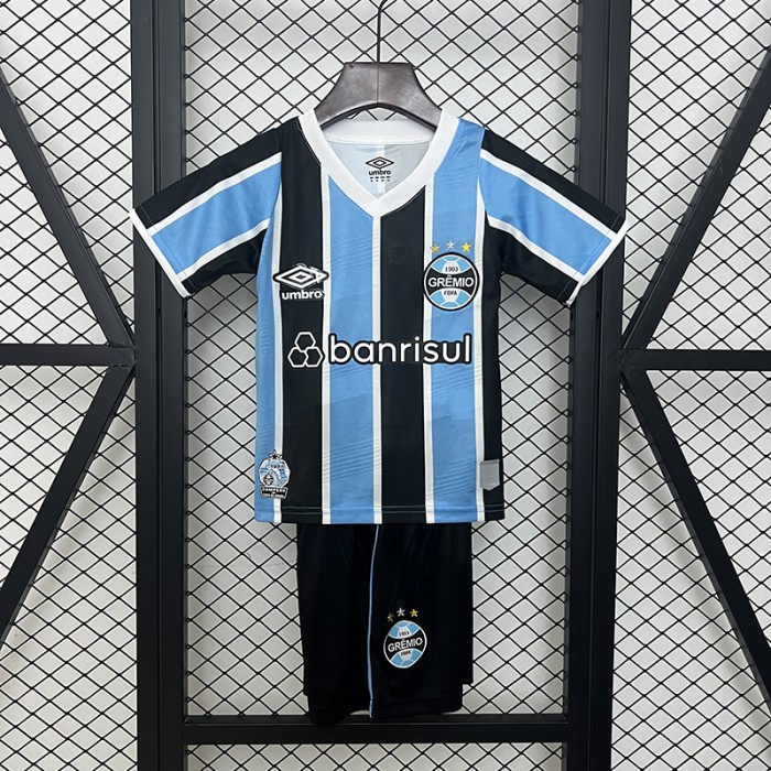 24/25 Kids Gremio Home Blue Black Kids Jersey Kit short sleeve (Shirt + Short)-346899