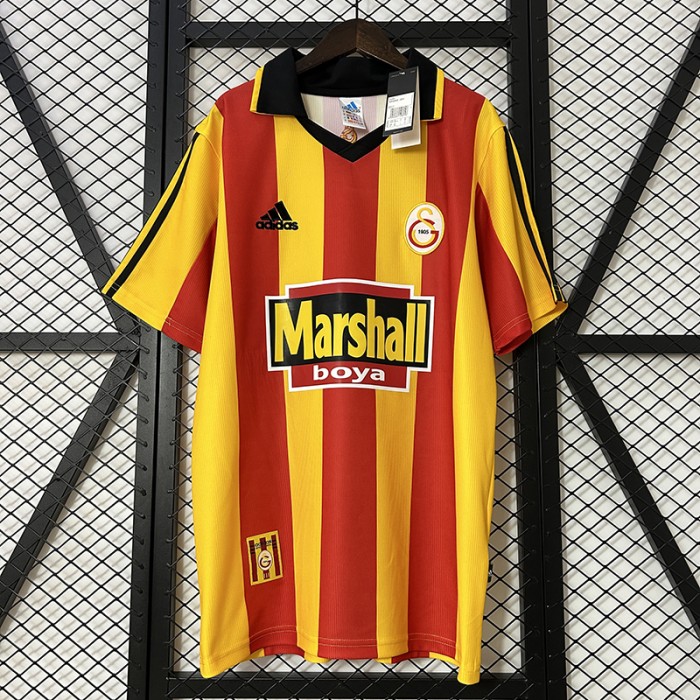 Retro 99/00 Galatasaray Home Yellow Red Jersey Kit Short Sleeve-7597377