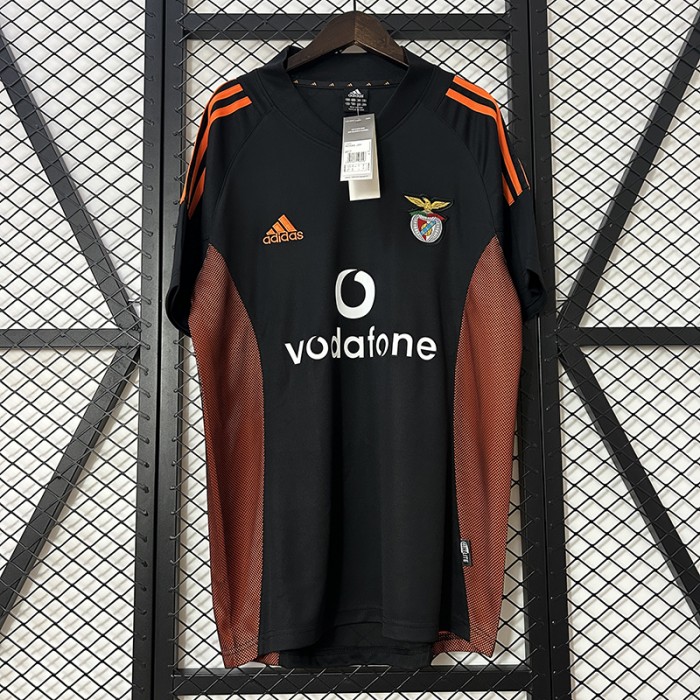 Retro 04/05 Benfica Away Black Jersey Kit Short Sleeve-3650524