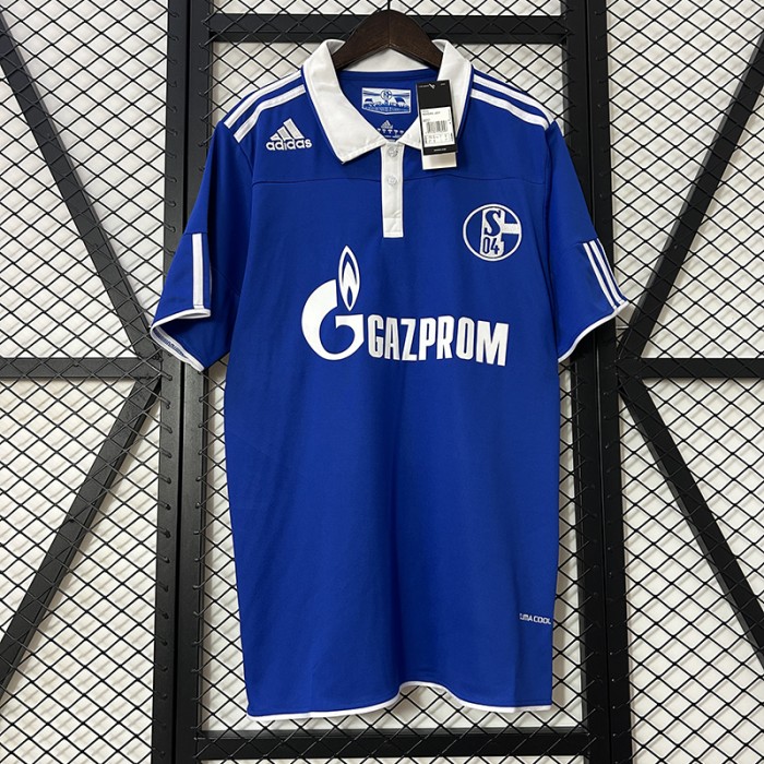 Retro 10/11 Schalke 04 Home Blue White Jersey Kit Short Sleeve-8112472