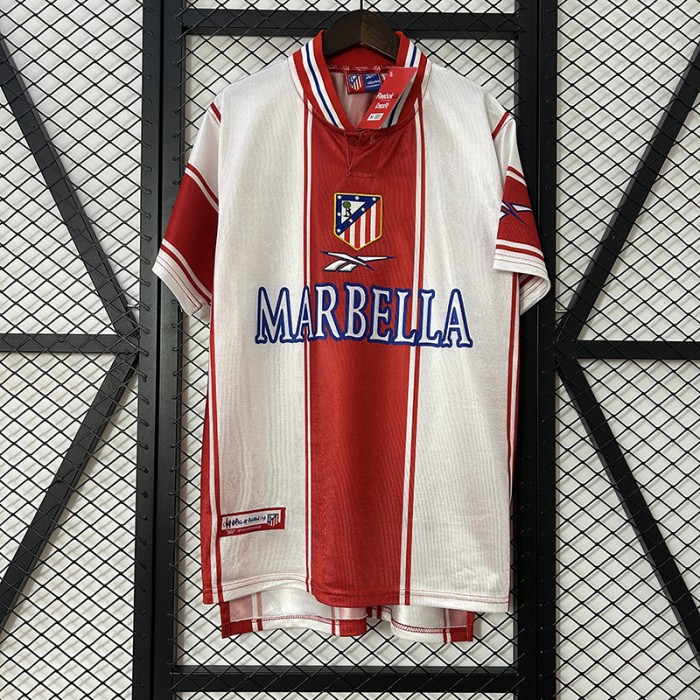 Retro 99/00 Atletico Madrid Home Red White Jersey Kit Short Sleeve-475851