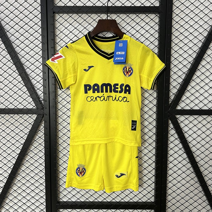 24/25 Kids Villarreal Home Yellow Kids Jersey Kit short sleeve (Shirt + Short)-9694421